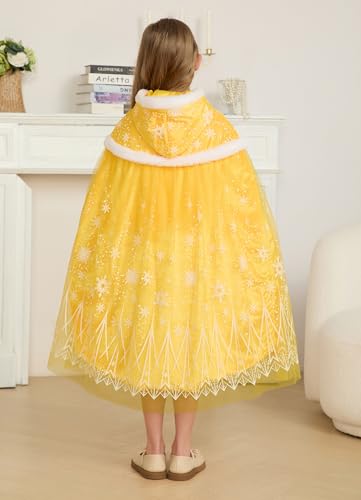 Capa con capucha vellón princesa para niñas 2-4 años miniatura 5