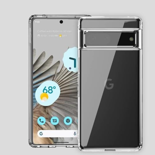Image of KAPAVER Hybrid Crystal Clear Back Cover Case for Google Pixel 7 | Protective Shockproof Hard PC Soft Flexible TPU Cover