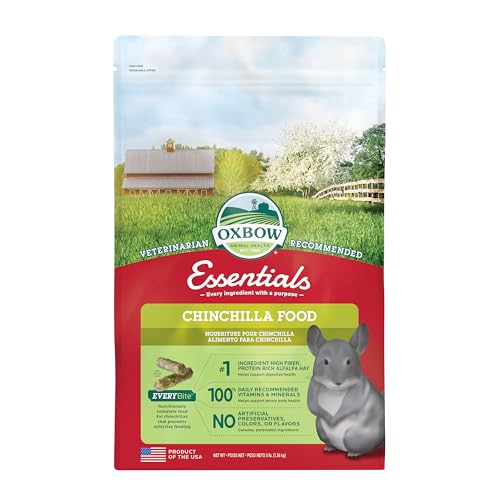 Oxbow Essentials Chinchilla Food, Made with Oxbow Alfalfa, Vitami...