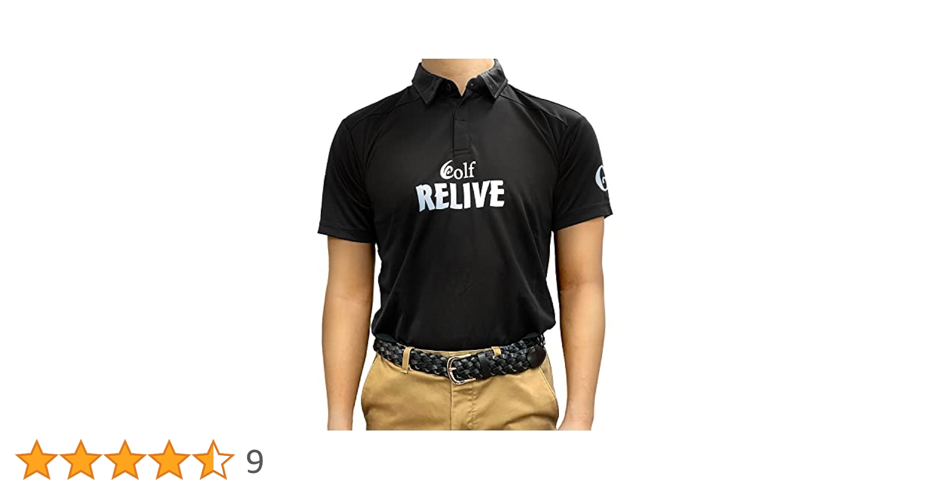 GOLF RELIVE ゴルフ リライブ ロゴ 半袖 ポロシャツ ウェア 人気 RELIVE Golf リライブゴルフ 半袖モックネックシャツ メンズS