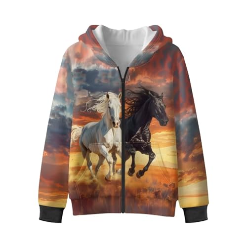 WELLFLYHOM Graphic Zipper Hoodies 6-16 Fleece Lining Kids Girls Hooded Sweatshirt Long Sleeve Sweater with Pocket4