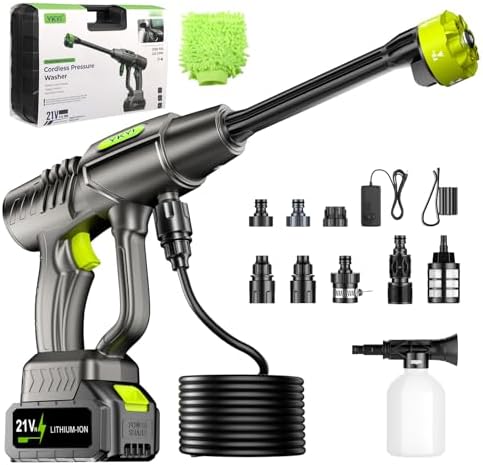 YKYI Cordless Pressure Washer, Battery Powered with 30 Speed Leve...