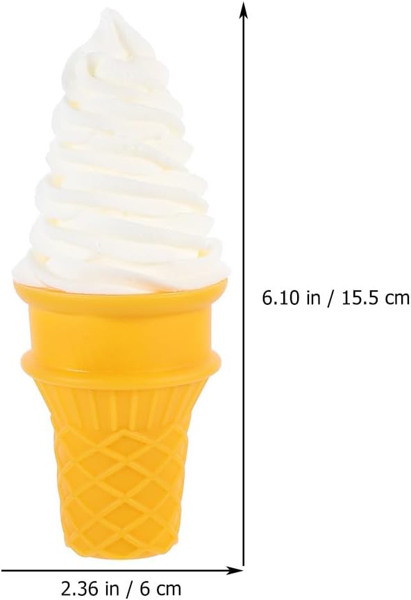 DOITOOL 2PCS Fake Ice Cream Cones Realistic Ice Cream Prop Plastic Ice Cream Cone Models Artificial Ice Cream Cones for Birthday Party Shops Decorations Photography Props