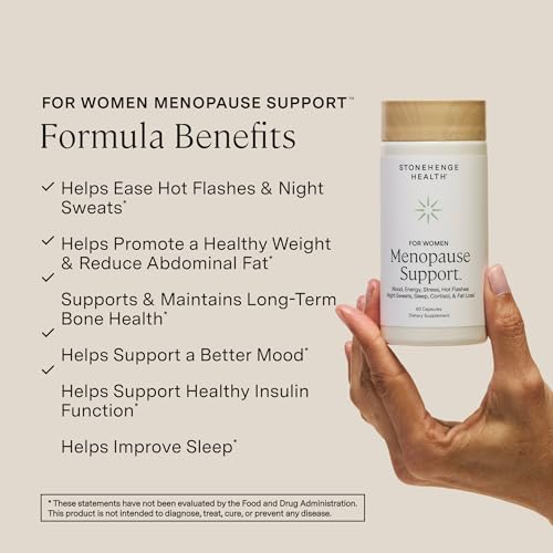Stonehenge Health for Women Menopause Support for Peri + Menopause + Post - Mood, Energy, Stress, Hot Flashes, Night Sweats, Sleep & Cortisol, Chromax Chromium, Vitamin D3, KSM-66 Ashwagandha Extract - Image 3