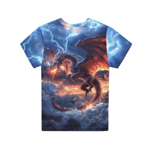 Image of WELLFLYHOM Kids Tshirts Girls Boys Short Sleeve Crewneck Tees Shirts Casual Sport Pullover Tops Size 3-16 Years