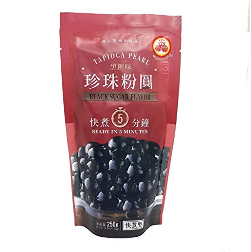 WuFuYuan 3-Pack BLACK Boba Tapioca Pearls with 1 Pack of 50 Wide Straws Individually Wrapped Bubble Tea Ingredients with 1 Bonus Calendar Storage Bag Clip