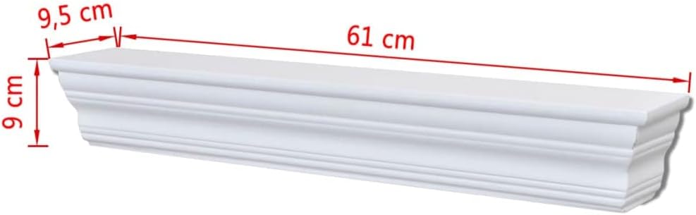 vidaXL Wall Shelf White MDF Small Decorative Inlays Wall Shelf
