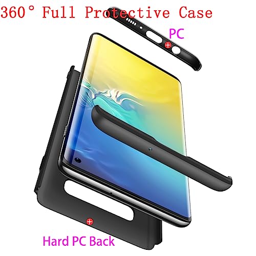 Image of Case for Galaxy S10,Ultra-Slim Thin 3-in-1 Hard PC Case Cover 360 Degree Full Body Protective Cover Compatible with Samsung Galaxy S10 Case 6.1 inch (Black)