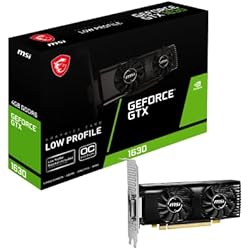 MSI GeForce GTX 1630 4GT LP OC Tarjeta gráfica - 4GB GDDR6, 12 Gbps/ 64-bit, PCIe 3.0, HDMI 2.0b, DisplayPort 1.4a