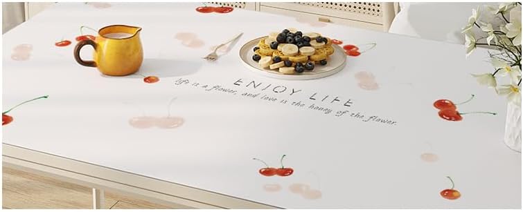 WEAREZ Leather Tablecloth, PVC Waterproof Oilproof and Anti-Scald Rectangular Dining Table Tablecloths
