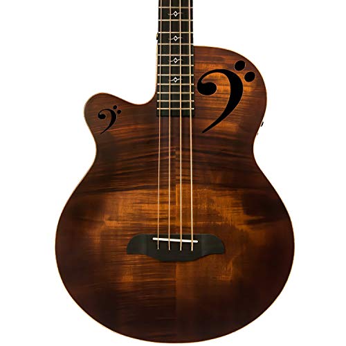 Sawtooth Rudy Sarzo Signature Left-Handed Acoustic-Electric Bass Guitar, Includes Padded Gig Bag