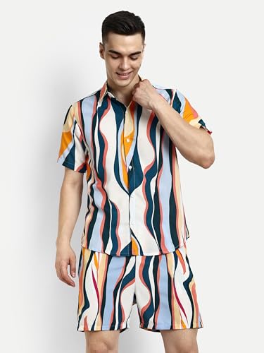 Image of DHRUVI TRENDZ Co Ord Set for Men | Trendy Night Dress for Boys | T-Shirt and Shorts Combo for Lounge | Stylish Summer and Travel Wear |Men's Matching Two-Piece for Vacation
