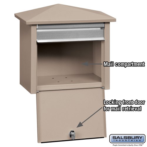 Mail House, Steel, Surface/Post, Beige #TOP2