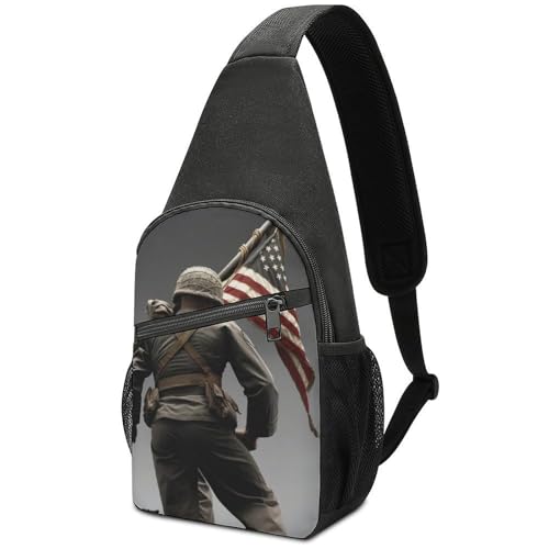 Mochila tipo sling blanca para día y senderismo miniatura 1