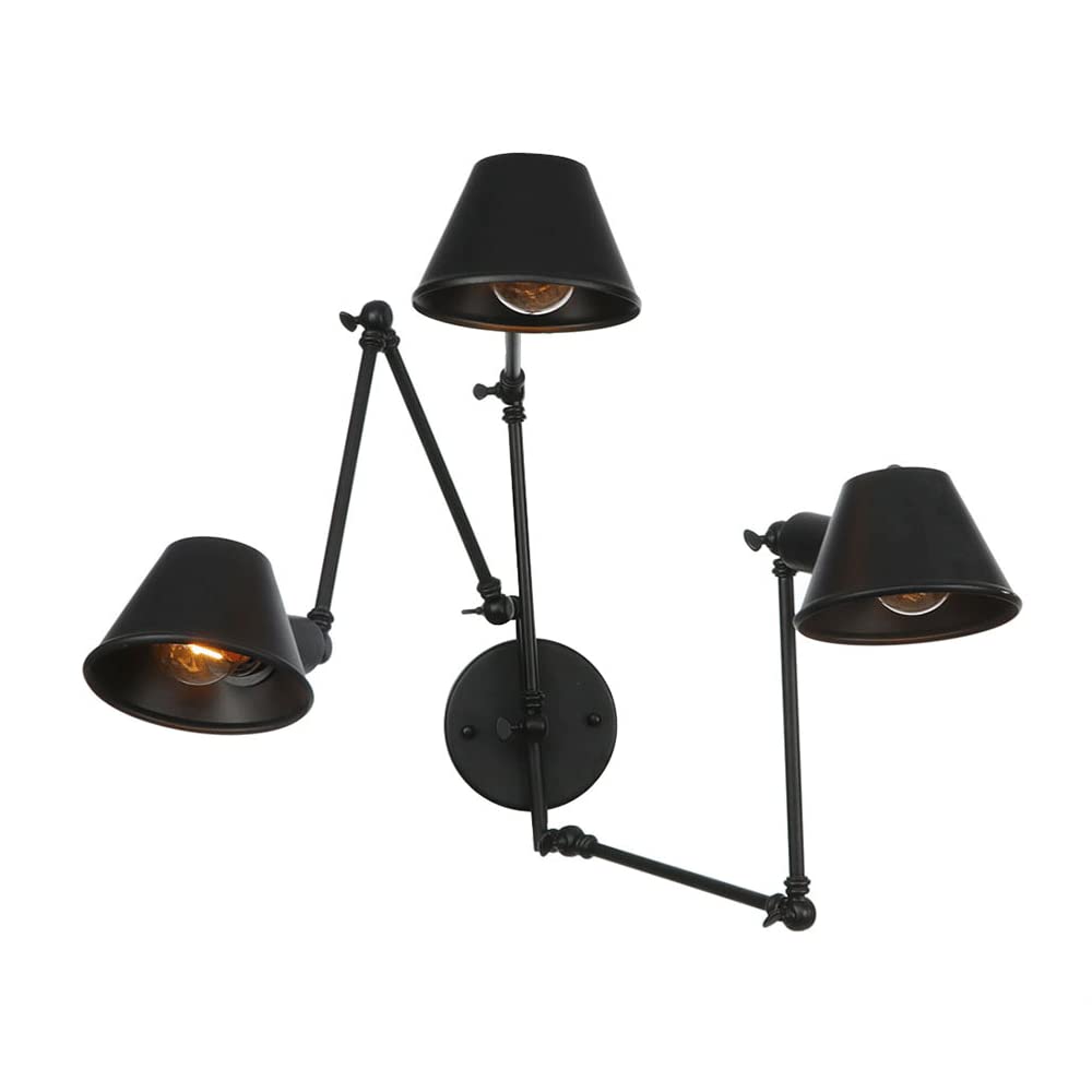SMCCYYSD Industrial Style Retro Wall Sconces, Hardwired Sconce,Swing Arm Lamp Adjustable for Dining Room,Living Room,Foyer, Coffee Shop,etc