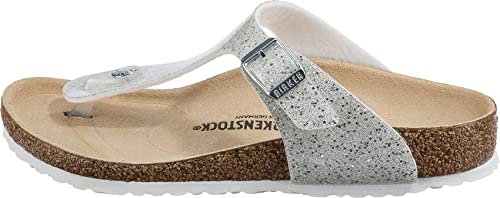 Image of Birkenstock Gizeh Birko Flor Kids Cosmic Sparkle White Sandals-EU 31, White, 13 UK Child Narrow