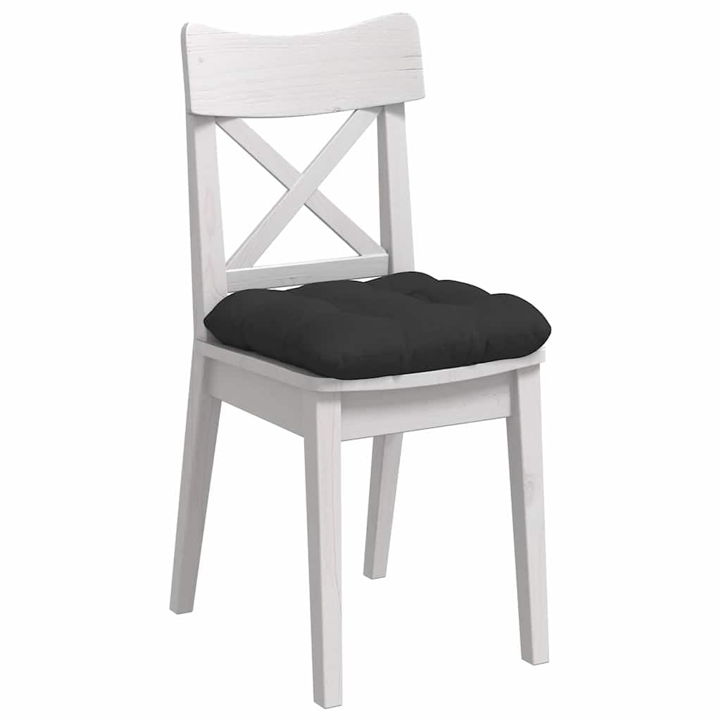 Sitzkissen 4er Set Schwarz 45 x 45 cm, Bequeme Stuhlkissen aus Mikrofaser für Esszimmer und Wohnzimmer, formstabile Dekokissen mit abnehmbarem Bezug und weicher Füllung