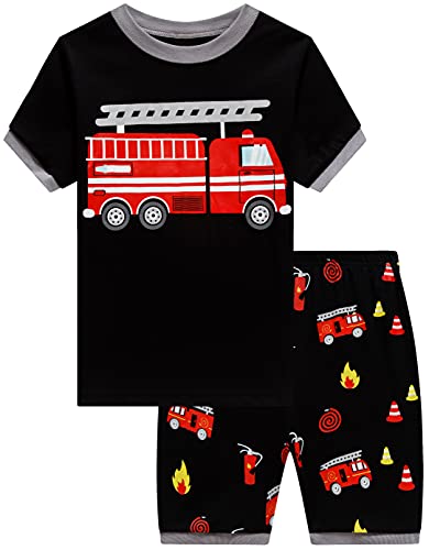 Akyzic Boys Pajamas 100% Cotton Planet Pjs Toddler 2 Piece Short Sleeve Sleepwear Summer Kids Clothes Set 3t-10t