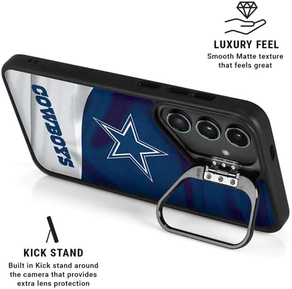 Skinit Kickstand Phone Case Compatible with Galaxy S25 Plus - Officially Licensed NFL Dallas Cowboys Design
