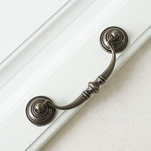 Lbfeel 4.25" Drawer Pulls Dresser Handle Antique Bronze Drop Bail Pulls Handles For Kitchen Cabinet Cupboard Doors 108Mm #TOP1