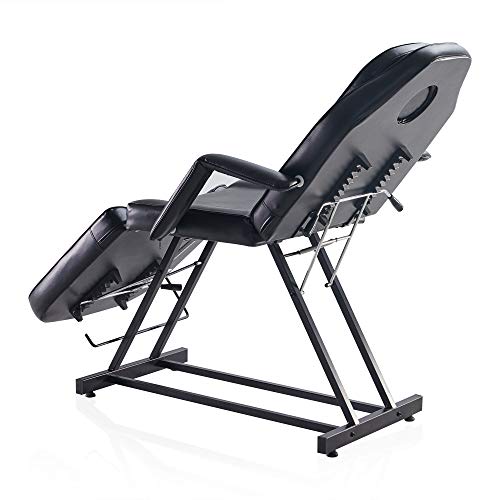 Bellavie Adjustable Table Chair Salon Bed For Professional Massage Facial Lash Beauty Treatment Spa Tattoo Eyelash Microblading Esthetician Equipment - Black #TOP2