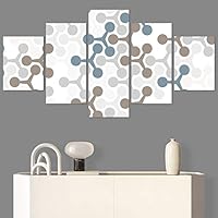 SIGNWIN 5 Panel Canvas Wall Art Modern Art Contemporary Dramatic Geometric Mixed Media Multicolor Patterns for Home Decorations Ready to Hang - 60