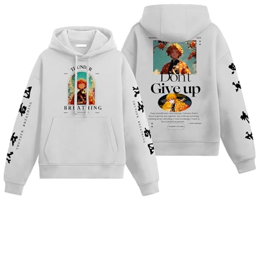 Image of Eshaaver Anime Inspired Design Unisex Pullover Hoodie, Black, Graphic Print Front and Back