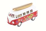 Para estrenar Kinsmart 1962 Classic Bus con Tabla de Surf y calcomanías, Rojo - Coche de Juguete diecast a Escala 5060DS 1/32