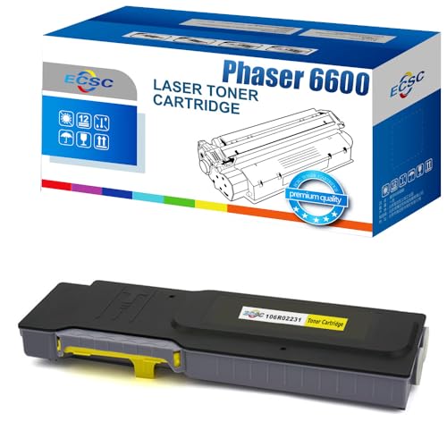 ECSC Toner Cartridge 106R02231 For Printer, Compatile With Xerox Phaser 6600 6600DN 6600DNW 6600N 6600NW 6600VDN 6600VN (Yellow, 1-Pack)