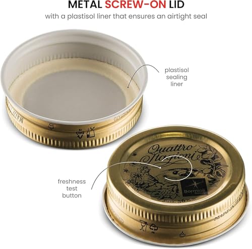 Bormioli Rocco Metal Replacement Lids for Quattro Stagioni Preserving Hermetic, Resealable Sets of 3, 56 mm, Gold - Image 3