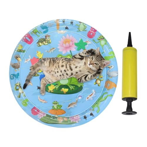 ペットウォーターベッド、猫の水マット, 動物のデザインの猫のおもちゃマット, インフレータブルパッド、冷却アーティファクト、濃厚、濃縮犬のための水遊び