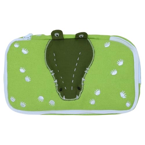 Image of abracadabra Multi-Utility Pouch, Pen & Pencil Case for Girls & Boys, Pencil Case Organizer, School Accessories Pouch, Stationary Storage, Large Stationary Pouch, Pencil Box for Student - Crocodile
