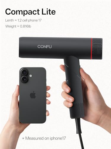 Hair Dryer, CONFU Hair Dryer with Diffuser 110000 RPM | High-Speed Professional Ionic Blow Dryer for Fast Drying, Hair Diffuser for Curly Hair for Home Travel - image 3