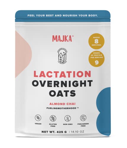 Image of Majka Lactation Overnight Oats - Almond Chai, 8 Servings - Vegan, Gluten-Free to Support Milk Supply