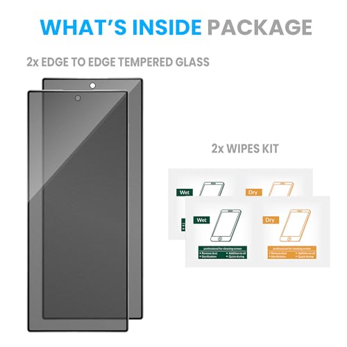 Image of ArmourPro Anti-Spy Matte Privacy Tempered Glass for Samsung Galaxy Z Fold 6 with Edge to Edge Protector Coverage and Easy Installation kit | Black, Pack of 2