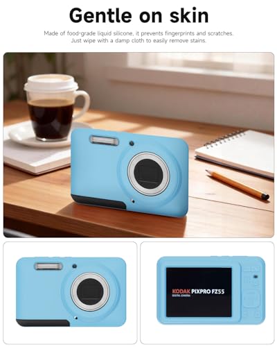 Funda de silicona para cámara Kodak PIXPRO FZ55 color azul miniatura 4