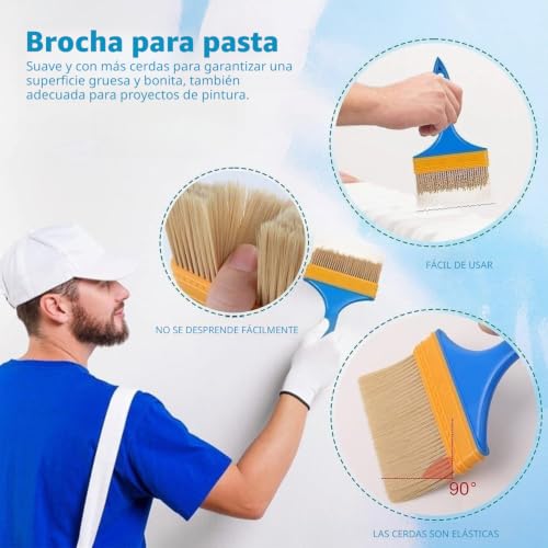 Miniatura 6 de Muslong Herramientas Para Papel Tapiz, Juego De Herramientas Profesionales Para Alisar Papel Tapiz Con Herramienta De Alisado De Rasqueta, Rodillo De Unión, Cepillo Para Papel Tapiz Para Contacto