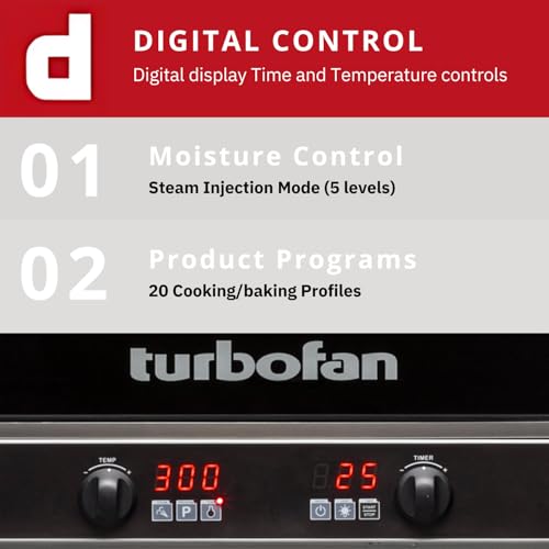 Image of Moffat Turbofan Full Size Countertop Electric Convection Oven w /Stand, Double Stack, Digital Control, 208v /50 /60 /1ph