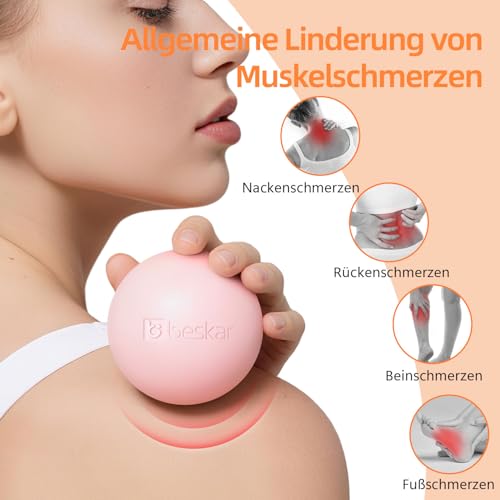 Massage Lacrosse Bälle für Myofasziale Entspannung, Triggerpunkttherapie und Yogatherapie, Fußmassageball zur Linderung von Plantarfasziitis Rosa 5