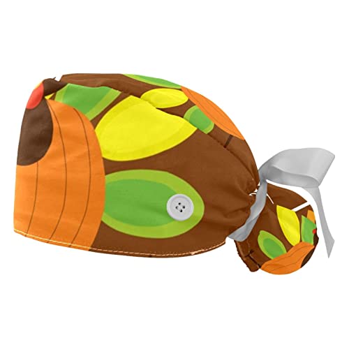 Chapeaux de travail dinde de Thanksgiving JDEZ en lot de 2 casquettes bouffantes