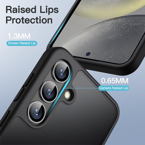 Image of JETech Matte Cover Case for Samsung Galaxy S24 5G, Frosted Translucent Back Protective Slim Phone Cover, Anti-Fingerprints (Black)