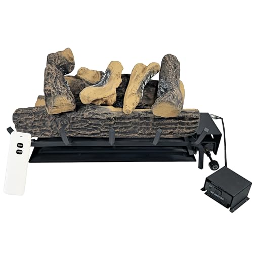 Americangaslogs Vented 18inch-24inch Gas logs Sets Gas with Valve Fireplace Burner Replacement Only for Existing Chimney Fireplace Match Light(Manual Valve 24 inch Natural Oak)