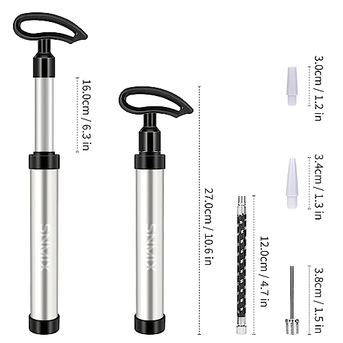 SNMIX Ball Pump with Needle, Nozzle and Extension Hose for Basketball, Football, Rugby Balls - Durable Aluminium-alloy Tube, Ergonomic Design, Fast Air Inflator SNMIX Ball Pump with Needle, Nozzle and Extension Hose for Basketball, Football, Rugby Balls - Durable Aluminium-alloy Tube, Ergonomic Design, Fast Air Inflator