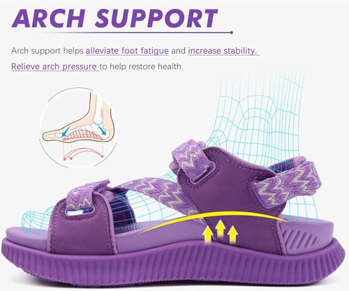 Image of KuaiLu Womens Orthopedic Walking Sandals with Arch Support Recovery Cushion