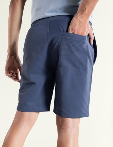 DaMENSCH Textured Shorts, Microfiber Running Shorts for Men, Quick Dry Gym Shorts Mens Workout, Hidden Pocket with Zipper Sports Shorts for Man