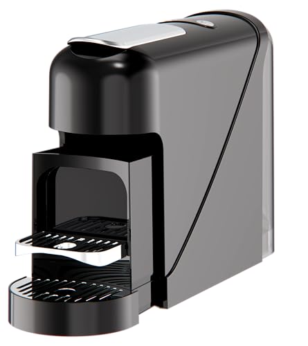 Macchina da Caffè Espresso 19 Bar 1400W Compatibile Capsule Nespresso – Serbatoio 900ml, Riscaldamento 40s, Acciaio Inox, Espresso e Lungo, Spegnimento Automatico (Nero)