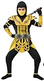 Spooktacular Creations Gold Ninja Costume for Boys, Child Golden Ninja costume Ninja Themed Parties, Halloween Costume Dress Up (3T (3-4 yr))