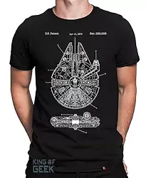 Camiseta Millenium Falcon Han Solo Star Wars Camisa Geek Tamanho:GG;Cor:Preto