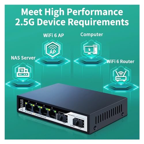 Commutateur Ethernet 2.5G 4 ports et 2 SFP+ 10G non géré