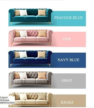Image of Classic 3+1= 4 Seater with Footrest Seater Sofa Set Luxury Chesterfield Modern Fahionalable Sleeper Sofa for Living Room, Dining Room, (Teal Green)